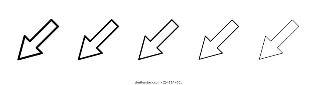 Down left icon concept. graphic design, logo, Web, UI.