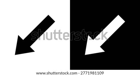 Down left icon glyph vector Illustration