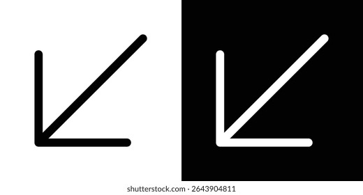 Down left icon symbol concept for graphic design, Website, UI. EPS