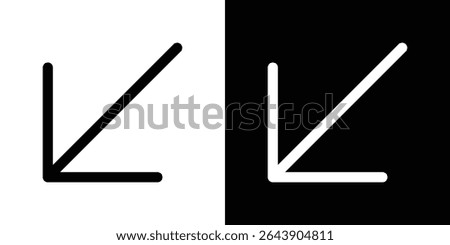 Down left icon symbol concept for graphic design, Website, UI. EPS