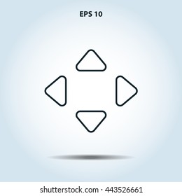 up down left right arrows line icon
