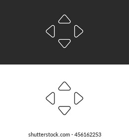 up down left right arrows line icon