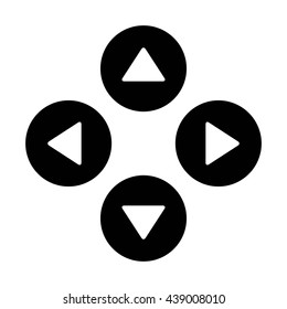 Up down left right  or north east south west round triangle arrows flat vector icon for apps and websites