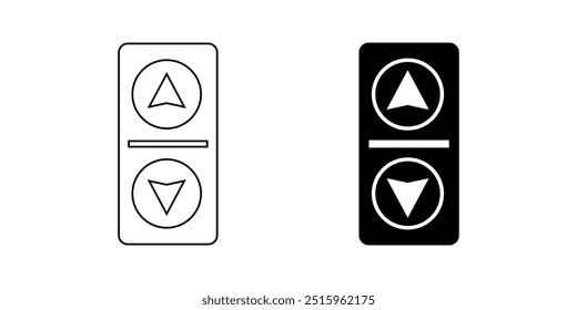 up down lift button icon set isolated on white background