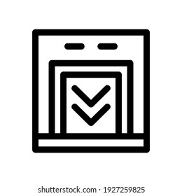 icono de elevación baja o logotipo símbolo de signo aislado ilustración vectorial de alta calidad iconos vectoriales de estilo negro
