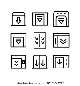 icono del elevador inferior o logotipo símbolo de signo aislado ilustración vectorial - Colección de iconos vectoriales de estilo negro de alta calidad
