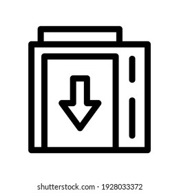 down lift icon or logo isolated sign symbol vector illustration - high quality black style vector icons
