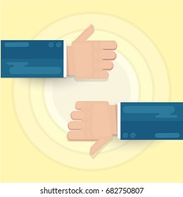 Up and down like an icon. Finger up and finger down. One of the installed web icons