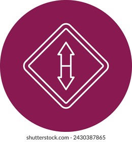 Up And Down Line Circle Icon For Personal And Commercial Use