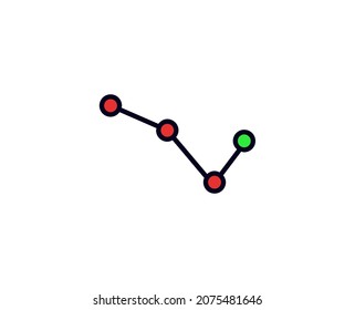 Down line icon. Vector symbol in trendy flat style on white background. Down sing for design.