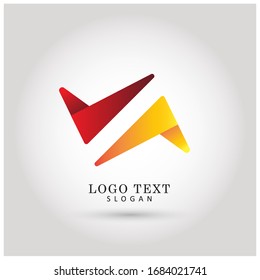 Up Down Logo. Icon and Symbol Vector Template.