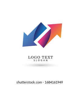 Up Down Logo. Icon & Symbol Vector Template.