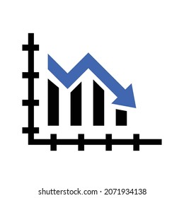 icono del gráfico financiero de mercado inferior