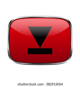 down Media player buttons, icon red isolated