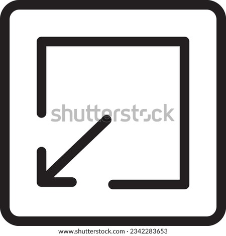 Down Minimize Resize Outline Icon