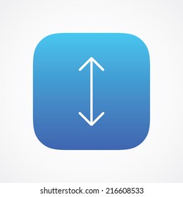 Up or down move icon in line style on the rounded button