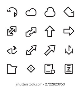 Up and Down Navigation Arrows and Growth Symbols