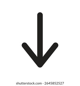 Icono lineal de navegación hacia abajo. Bueno para el GPS y el App de viajes UI.