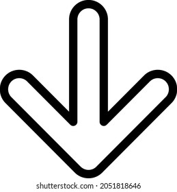 Diseño de icono de contorno descendente
