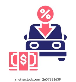 Ilustración vectorial de relleno de icono de pago inicial