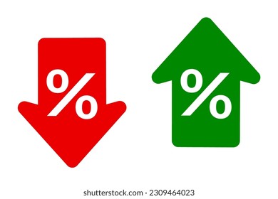 Up and down percent icon - for stock