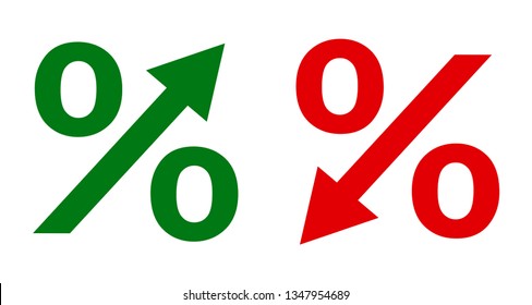 Up and down percent icon - stock vector