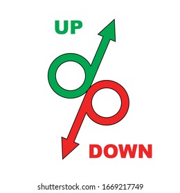 Up and Down percent vector illustration on a white background.