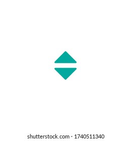 Up down pointer blue arrow. triangle arrow elevator buttons. Flat icon. Exchange icon. Good for web and software interfaces.  Flip flop pictogram.