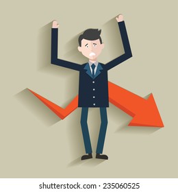 Down profit,Human resource,Businessman design,clean vector