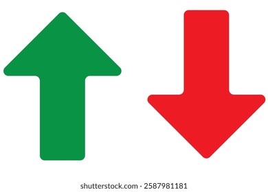 up and down red and green arrow icon.