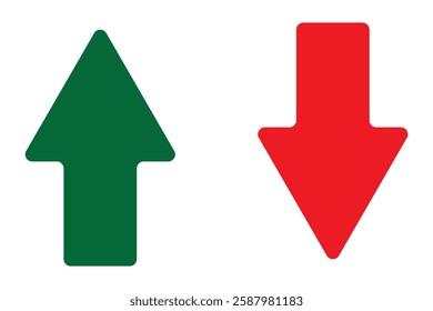 up and down red and green arrow icon.