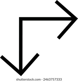 Down and right arrow icon design eps 10.