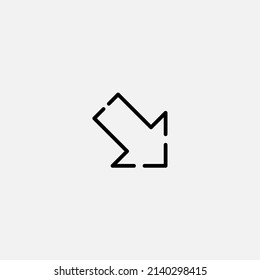 Down right arrow icon sign vector,Symbol, logo illustration for web and mobile