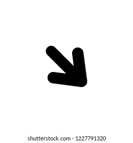 down right arrow icon. down right arrow vector illustration on white background for web and apps.