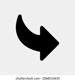 Down right arrow icon vector illustration in solid style, use for website mobile app presentation