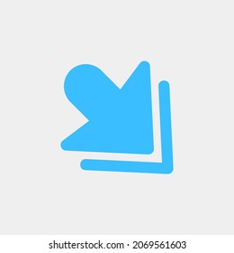 Down right arrow icon vector illustration in flat style, use for website mobile app presentation