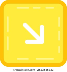 Down right arrow Line vector Icon Design