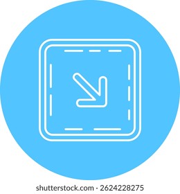 Down right arrow Line vector Icon Design