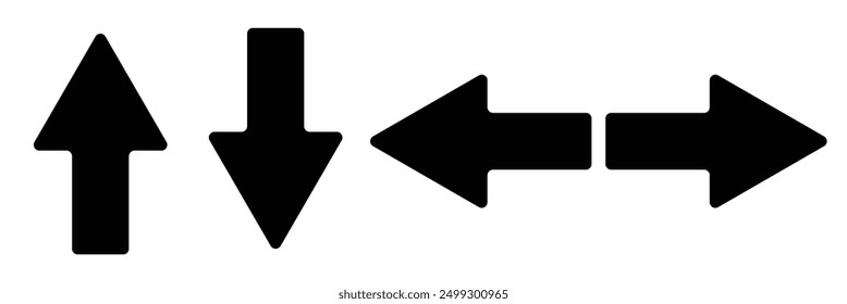 up down and right left vector icon on white background eps 10.