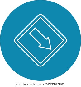 Down Right Line Circle Icon For Personal And Commercial Use