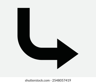 Down Right Under Below Turn Reverse Backout Back Next Previous Path Route Direction Arrow Point Pointer Sign Icon Shape Outline Black White Vector