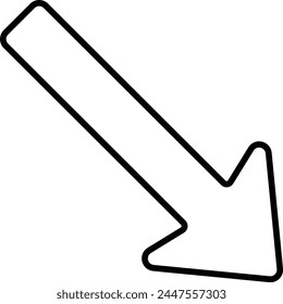 Down Right vector icon. Can be used for printing, mobile and web applications.