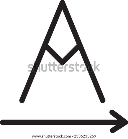 Down Rotation Text Outline Icon