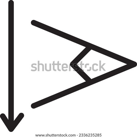 Down Rotation Text Outline Icon