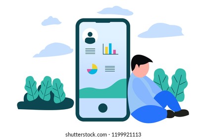 down sales flat design illustration