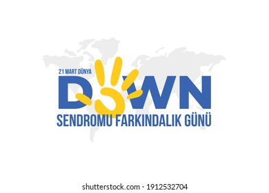 Dünya Down Sendromu Günü. Translation: World Down Syndrome Day, vector