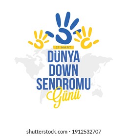 Dünya Down Sendromu Günü. Translation: World Down Syndrome Day, vector