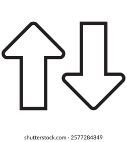 
Up and down sign arrow icon set. Vectors. 1176