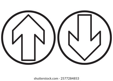 
Up and down sign arrow icon set. Vectors. 1176