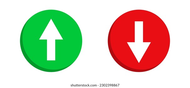 Up and down sign arrow icon set. Vectors.